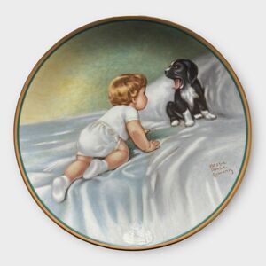 Bessie Pease Gutmann‎ Baby Puppy Decorative Plate Nursery Vintage Art